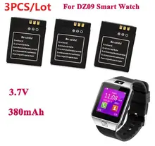 3Pcs/lot 3.7V 380mAh Replacement Battery For Smart Watch dz09 SmartWatch Battery Rechargeable Battery For dz09 Smart Watch