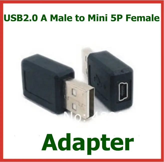 

50pcs USB 2.0 A Male to Mini 5P Female Adapter Connector Extender Converter