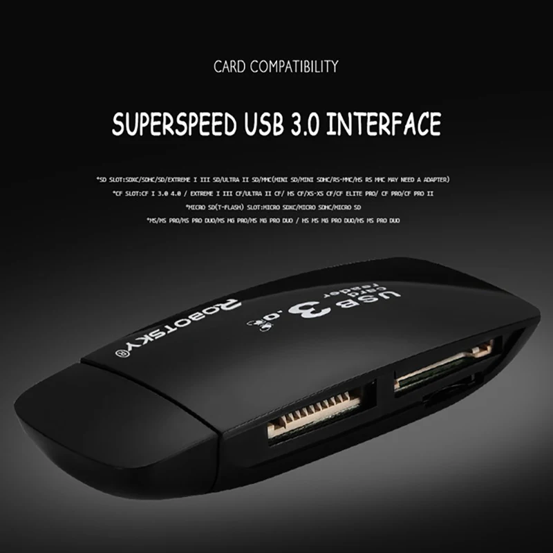 4 in 1 USB 3.0 Memory Card Reader Up to 5Gbps Adapter for SD/TF CF MS Micro SD PC Computer Laptop Accessories
