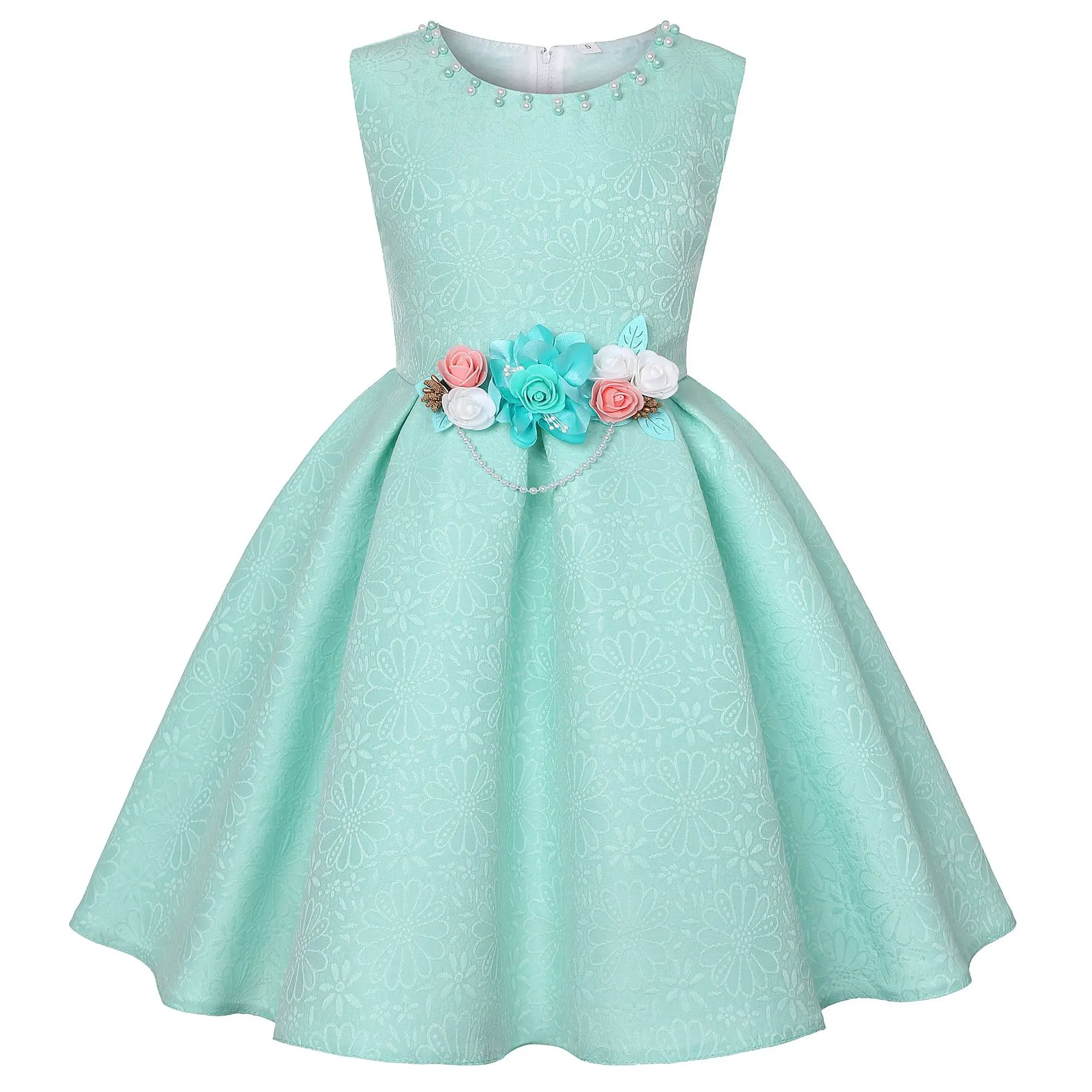 Детские платья для девочек с жемчужным принтом; элегантное праздничное платье для девочек; свадебное платье для маленьких девочек 2, 3, 6, 8 лет; одежда для благодарения