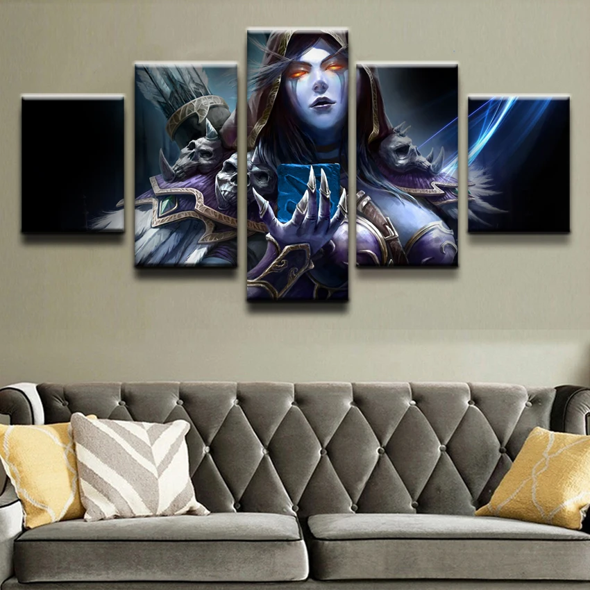 Drow Ranger DOTA 2 Game HD Print Picture Painting 5 Pieces Canvas Painting Wall Art Living Room Mod