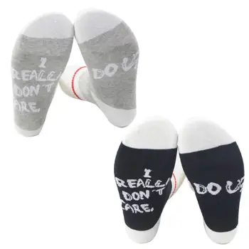 

I Really Don't Care Do U Funny Letter Men Women Soft Cotton Middle Tube Socks new