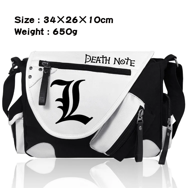 

Explosion death note should bag canvas handbag black and white coloured satchel men and women casual bags gift for women men