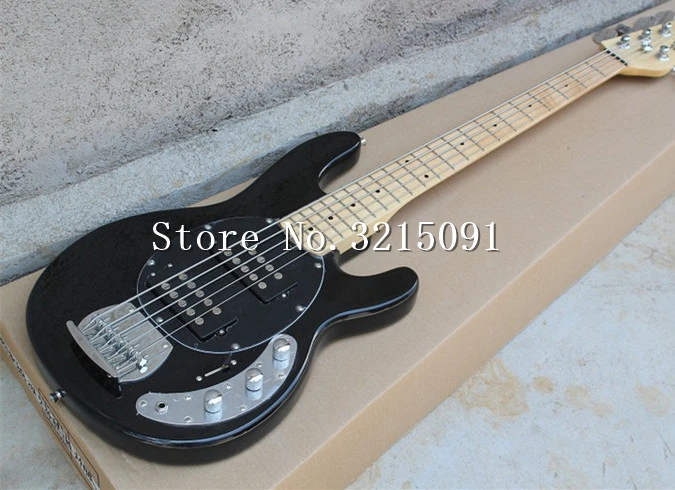 

Factory custom shop 2015 Newest Ernie Ball Musicman Sting Ray 5 Strings Black Bass Guitar free shipping