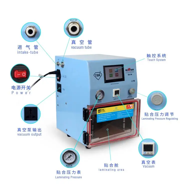  TBK-108 Vacuum OCA Laminating Machine LCD for Samsung edge s7/s6/s6+/s8/s8+ Screen Refurbish Lamina
