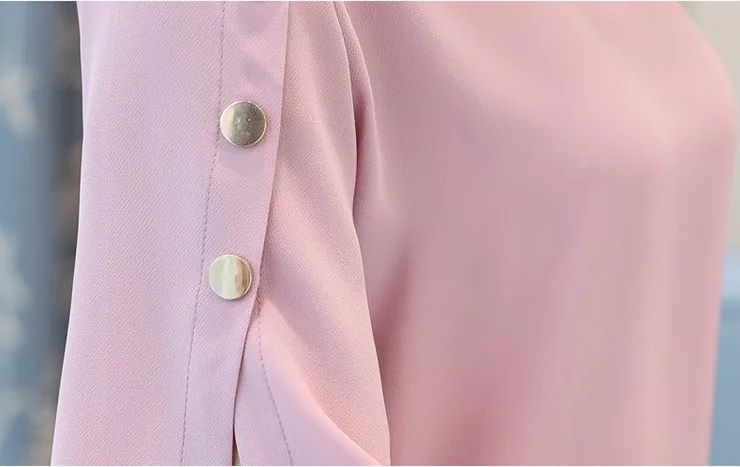 Blouse Shirt Women 2018 Korean Style V-neck Tops Ladies Chiffon Blouse Button Short Sleeve White Shirts Summer Blusas Mujer (13)