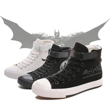 

DC Superhero Batman The Dark Knight Cool Cartoon Picture Printing High Top Canvas Uppers Sneakers College Fashion Shoe Men