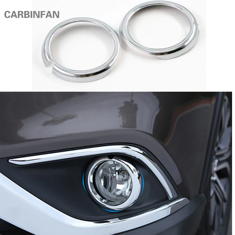 

For Mitsubishi Outlander 2016 2017 2018 Front Fog Lights Lamp Covers Trim Bezel Frame Decoration Chrome Sticker Car Styling C736
