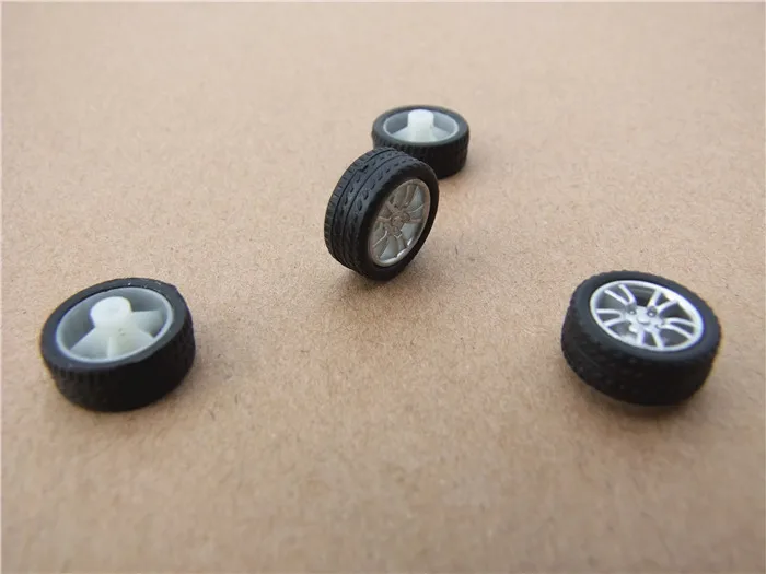 4pcs K405 16mm Diameter Mini Rubber Wheels Four-wheel Drive Car Wheel DIY Toys Parts mini rubber wheels