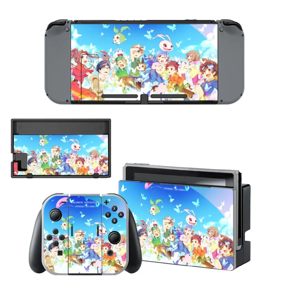 Виниловая наклейка Nintendo Switch для консоли и контроллера цифрового монстра Digimon