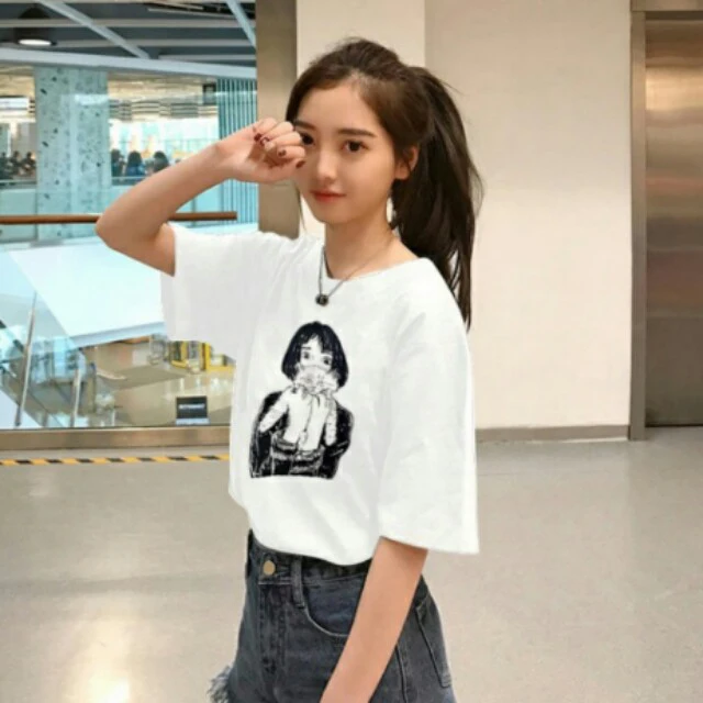 

2019 Summer New Short-sleeved White T Shirt Women Harajuku Character Printed Top Female T-shirt Casual Funny Tee Clothing