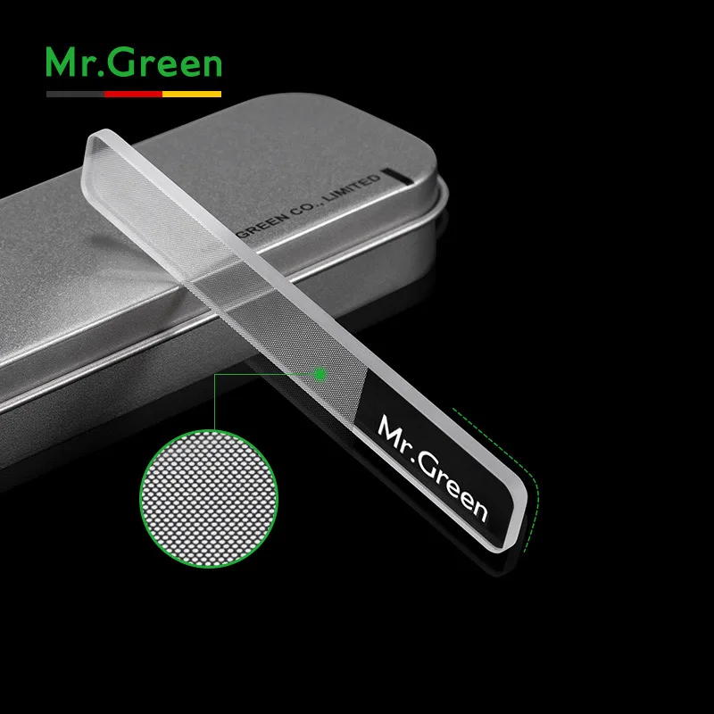 Нанометр Mr. Green пилка для ногтей стеклянная профессионального маникюра и