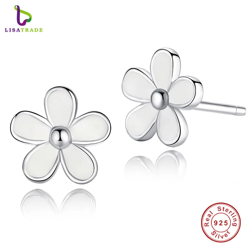 925 Sterling Silver Darling Daisy Hawaiian Flowers Dangle Earrings with White Enamel Shiny CZ 925 Sterling Silver Darling Daisy Hawaiian Flowers Dangle Earrings with White Enamel Shiny CZ