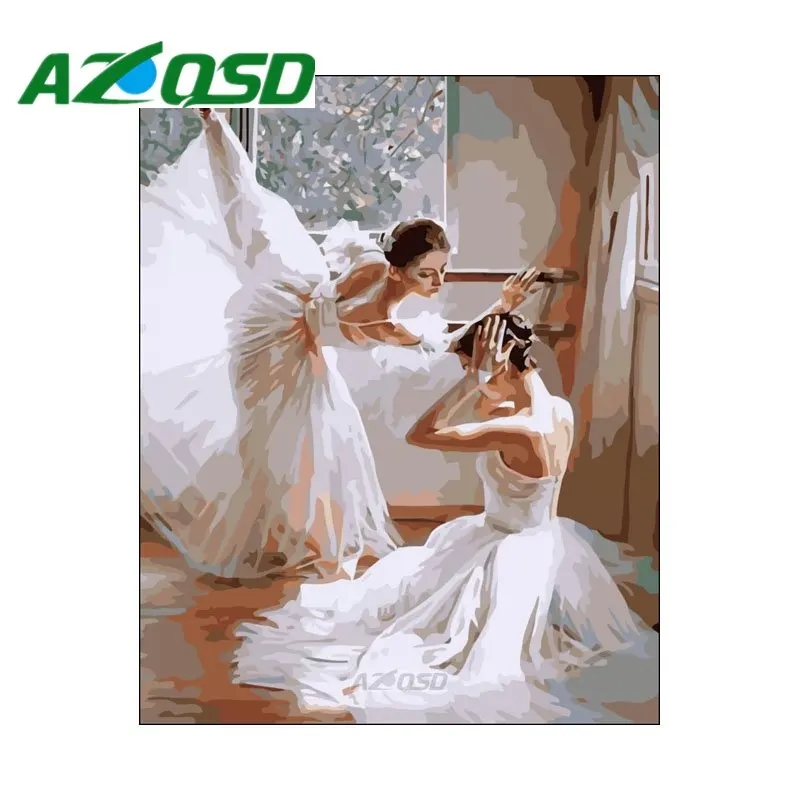

AZQSD Painting By Numbers Ballet Girls Frameless 40x50cm Oil Painting Picture By numbers On Canvas Home Decor szyh038