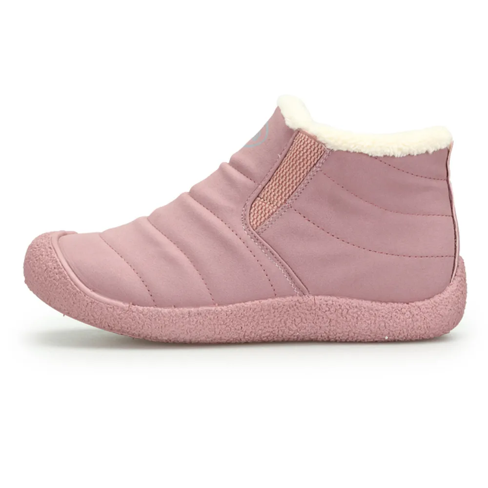 ALEADER/зимние мужские ботинки; водонепроницаемые уличные Прогулочные кроссовки; резиновая теплая обувь без шнуровки; мужские ботильоны с меховой подкладкой - Цвет: Pink