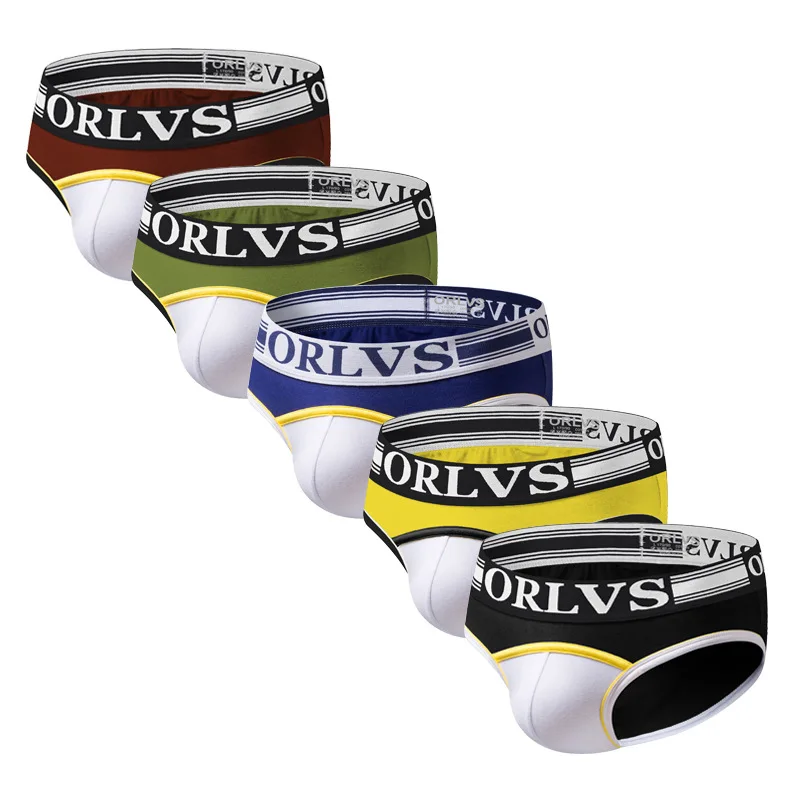 

ORLVS Brand Sexy Underwear Men Briefs Shorts Cotton Underpants Male Breathable U convex pouch Panties cueca calzoncillos M-XXL