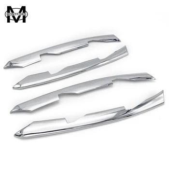 

MONTFORD For Audi A4 Sedan B9/9L 2016 2017 ABS Chrome Exterior Front Foglight Strips Fog Light Lamp Cover Trims Decoration 4Pcs