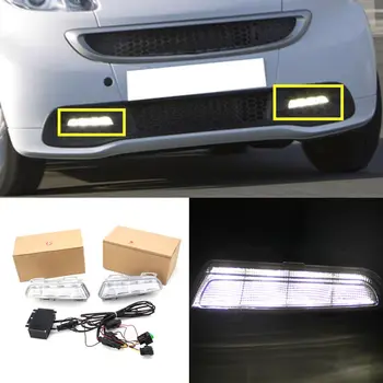 

For SMART 2012-2014 2PCS White LED DRL Daytime Running Light Driving lamp