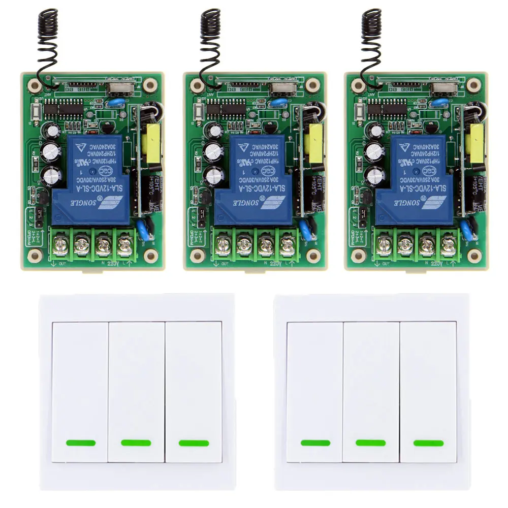 

85-265V 110V 220V 1 CH 1CH RF Wireless Remote Control Switch System Receiver + 3CH 86 Wall Transmitter,315 / 433,Toggle
