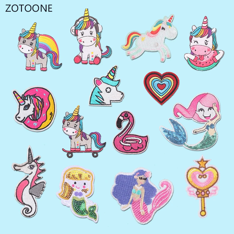 

ZOTOONE Colorful Diy Unicorn Patch for Clothing Embroidered Clothes Patches Applications Badges Stickers Applique for Garment G