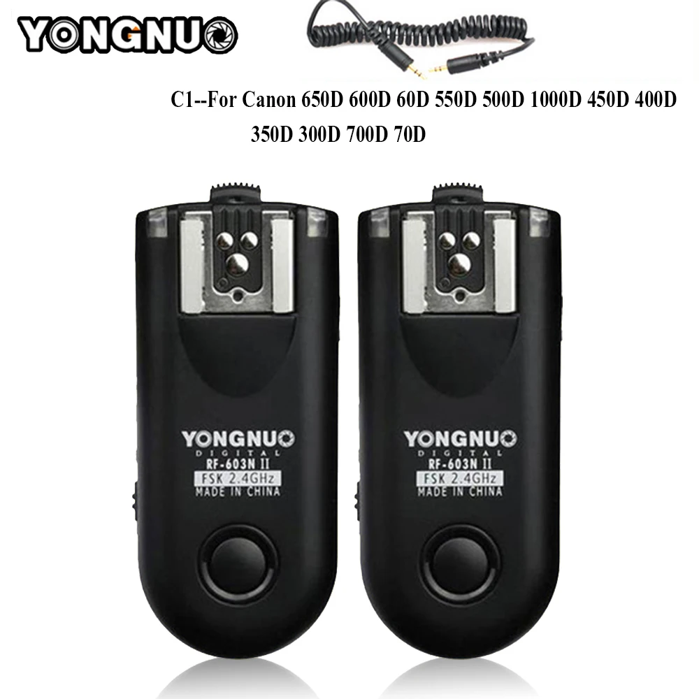 

YONGNUO RF-603 II C1 Radio Wireless Remote Flash Trigger for Canon 1100D 1000D 600D 700D 650D 100D 550D 500D 450D 400D 350D 300D