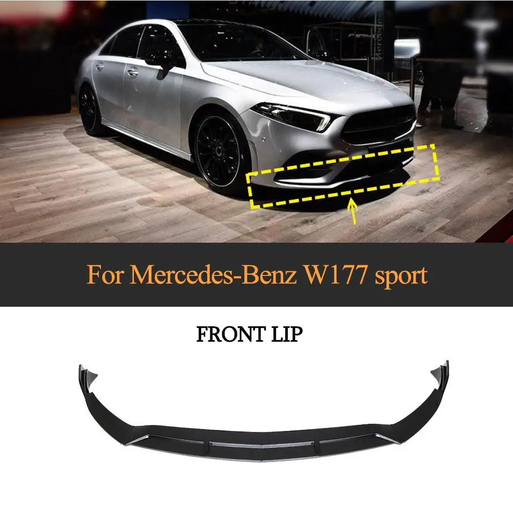 Автомобильный передний бампер спойлер для Mercedes Benz A Class W177 Sport A180 A200 A45 AMG 2019 3