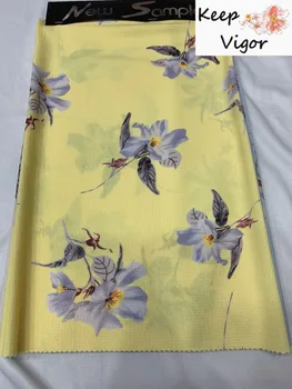 

factory directing sale (1meter) soft elegant big flowers full printed good quality fabric for lady dress party DIY lace QS046