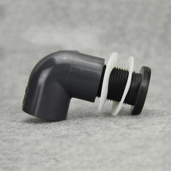 

20mm Inner Diameter Extended Type 90 Degree Elbow UPVC Inlet Outlet Joint Pipe Fitting Connector For Aquarium Fish Water Tank