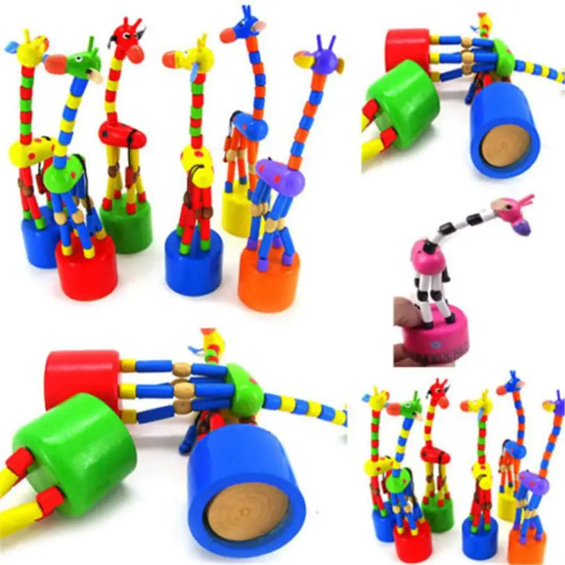 

Kids Intelligence Toy Dancing Stand Colorful Rocking Giraffe Wooden Toy 5.29