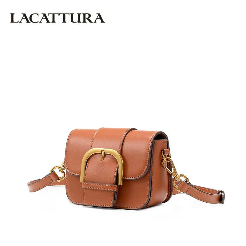 

LACATTURA Designer Women PU Leather Handbag Small Shoulder Bag Fashion Messenger Bags Lady Chic Purse Crossbody Flap Mini Bags