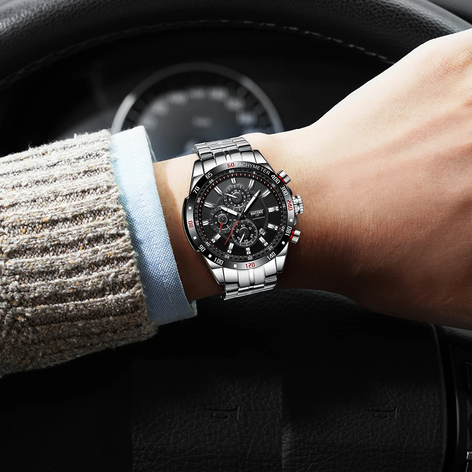 BOYZHE جديد أعلى العلامة التجارية الميكانيكية رجل الساعات التلقائي الأعمال ووتش الرجال الرياضية للماء الذكور ساعة الجيش relogios masculinos
