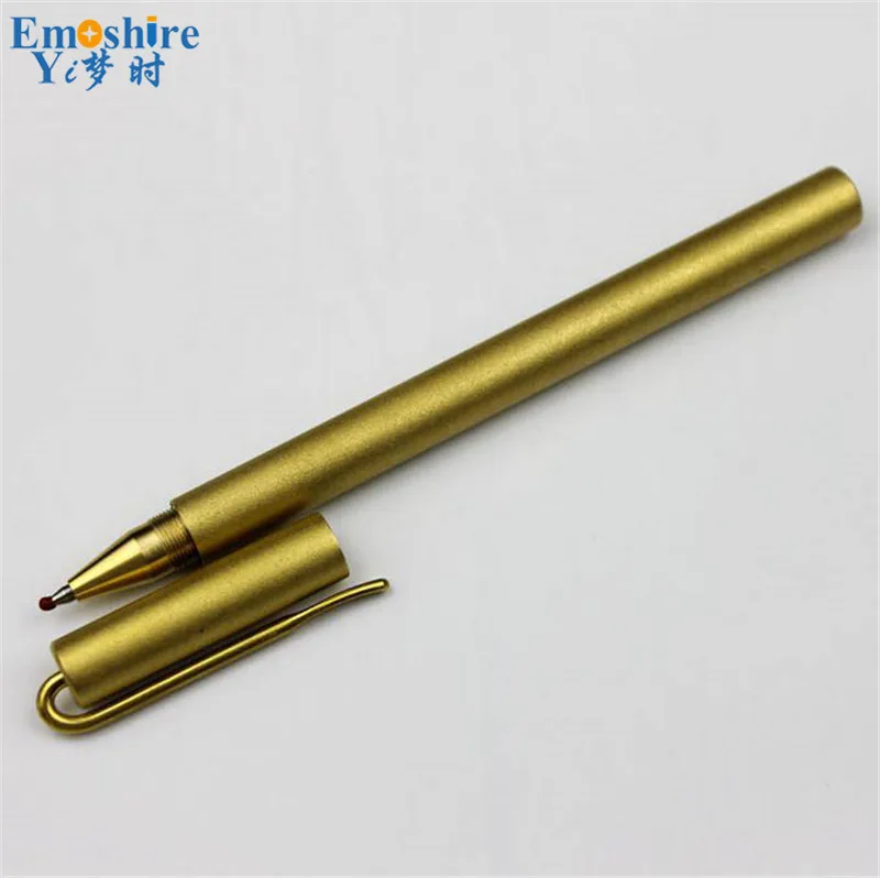 Emoshire New matte brass pencils working brass pen brass pencils copper pen neutral signature pen (9)