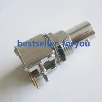

BNC Female Q9 socket nut bulkhead Right Angle PCB Mount RF Coaxial Connector b