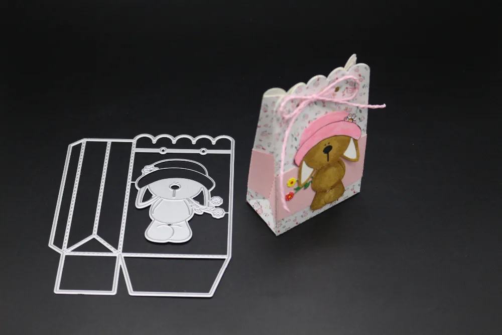 

Adv-one METAL Cut 3D Bear Candy Bag Stitch CUTTING DIES Scrapbooking envelope paper craft Blade frame Background embossing Die