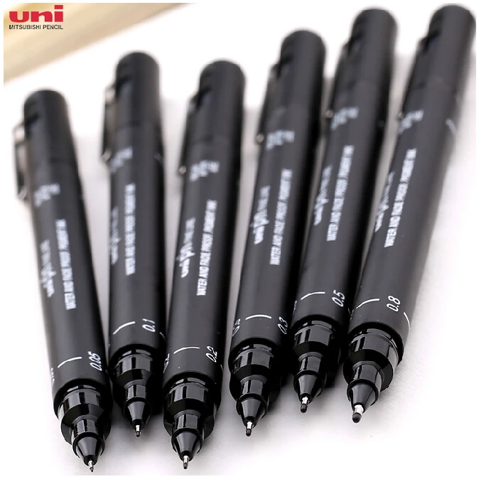 Mitsubishi Uni Pin Drawing pen water fade proof pigment ink 0.05,0.1,0.