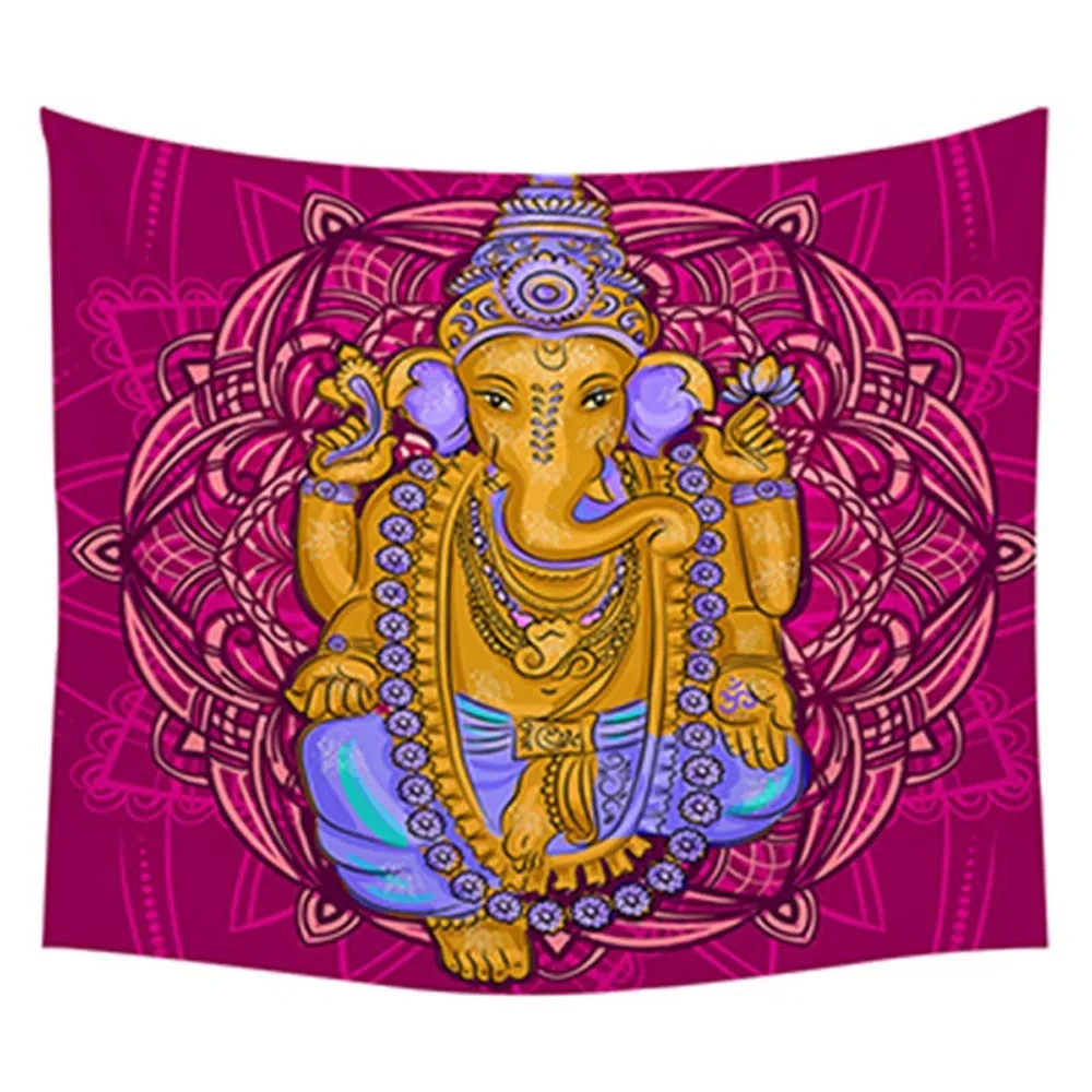 Индийский Слон напечатанный Богемия гобелены Мандела прямоугольник покрывало пляжное покрывало йога коврик настенные простыни домашний декор гобелен - Цвет: GT-2-1