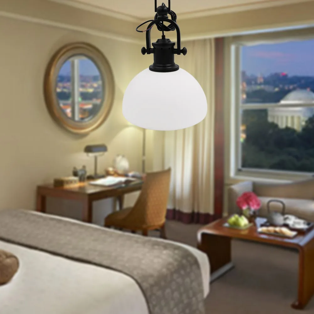 

White Artistic Metal Pendant Light Loft Vintage Industrial Style Pendant Lamp Adjustable Hanging Lamp for Room Decor