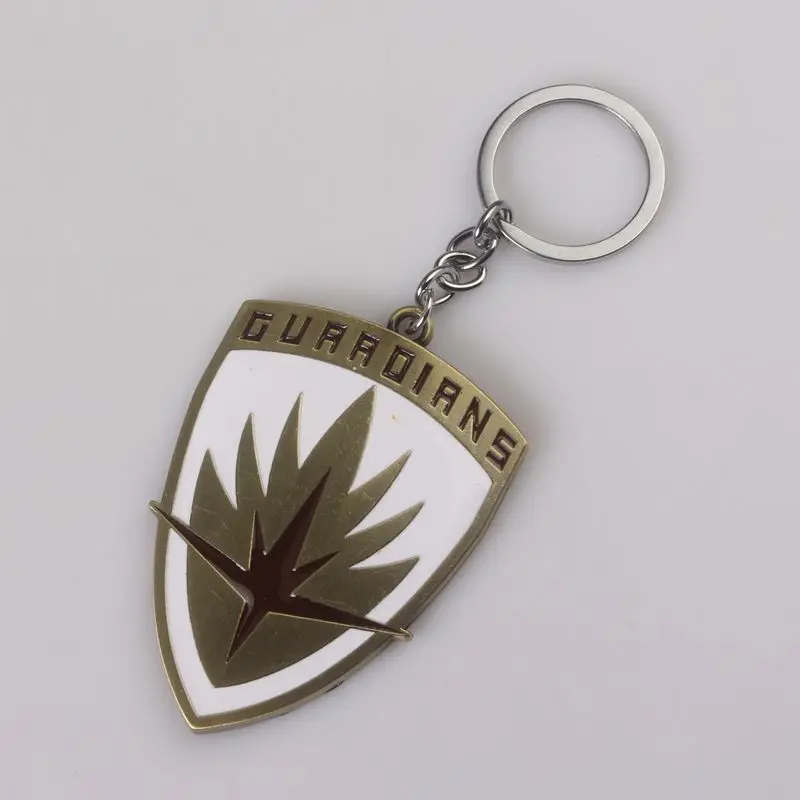 

rongji jewelry Newest Movie Seriers Guardians of the Galaxy keyring The shield antiqune Bronze Plated Keychain Jewelry