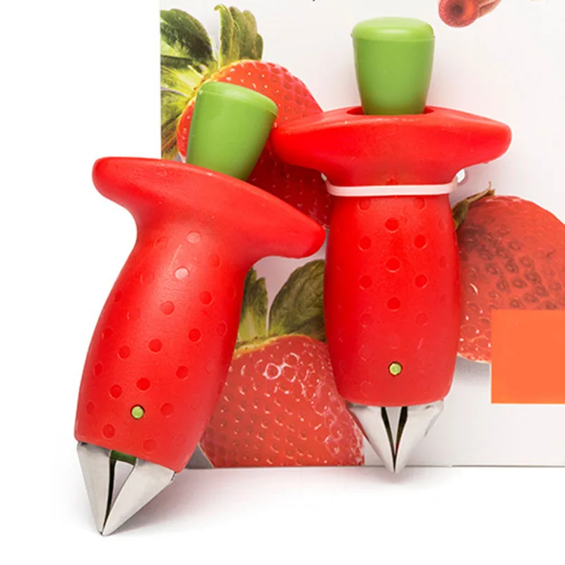 HOT Portable Strawberry Huller Top Leaf Remover Tomato Stalks Fruit Stem Remover Kitchen Tool