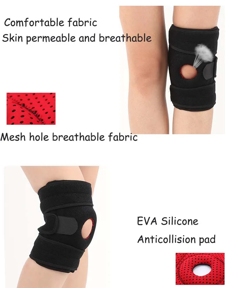 1PCS Adjustable Sports Training Elastic Knee Support Brace Kneepad Breathable Patella Knee Pads Hole Kneepad Safety