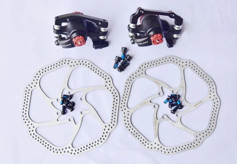 XMFOX 3,0 велосипедный тормоз горный MTB тормозной суппорт для велосипеда тормозные колодки Передние Задние G3/HS1 дисковый ротор разные для Avid BB7/BB5 части велосипеда - Цвет: a Set and HS1 160mm