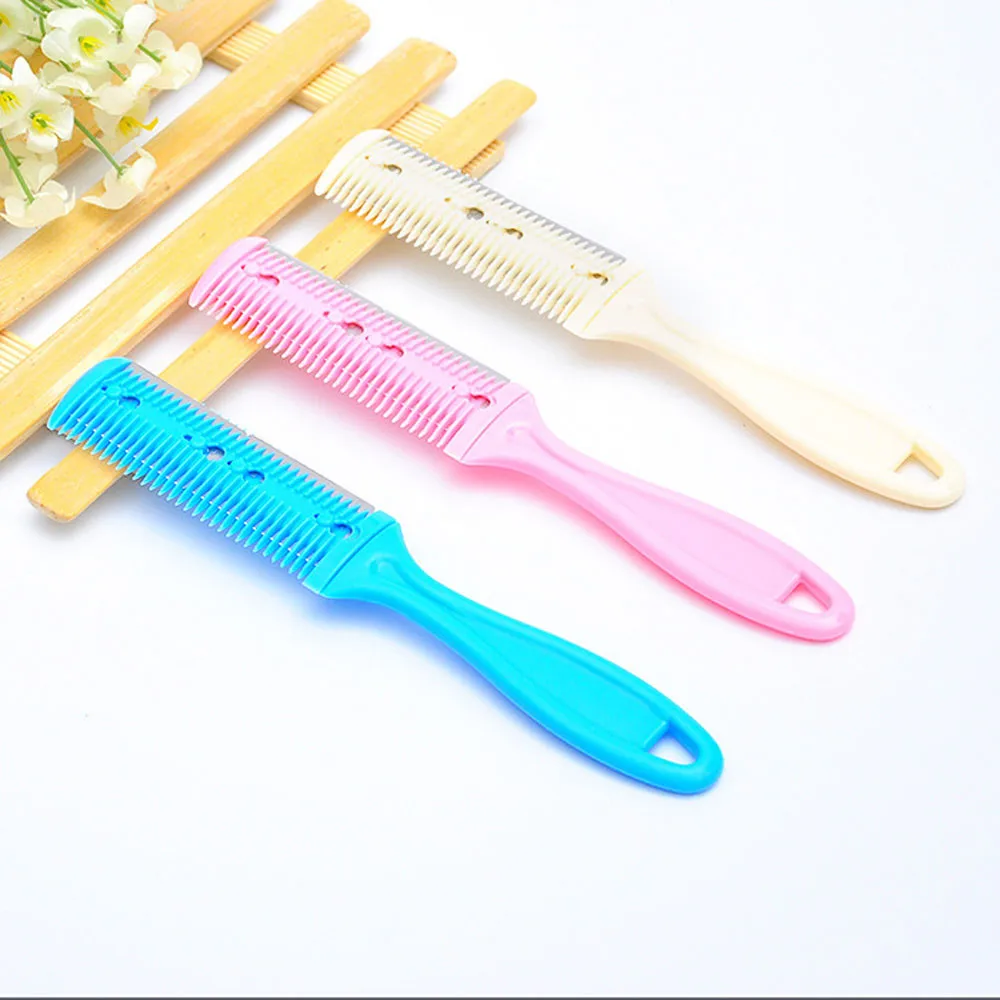 

Professional Plastic Hair Trimmer Comb Brush Dual Side Hairclipper Purple Dual Side Cutting Slim Haircuts Blade Styling Tool 29