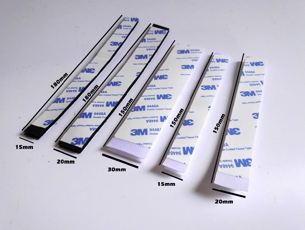 

1 Pair Adhesive Mounting Lock Nylon Strip Band, Magic Bond Strip for Automobile Mat Home Windows Parts Bond wtih 3M 9448 Glue