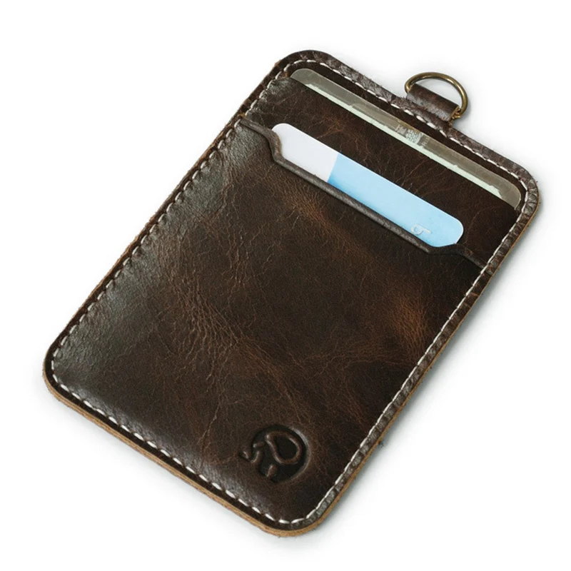 

Simple Practical Credit Card Holder Bank Card Case Genuine Cow Leather Thin Mini Bus Cards Pack Men Women Fashion Card Wallets