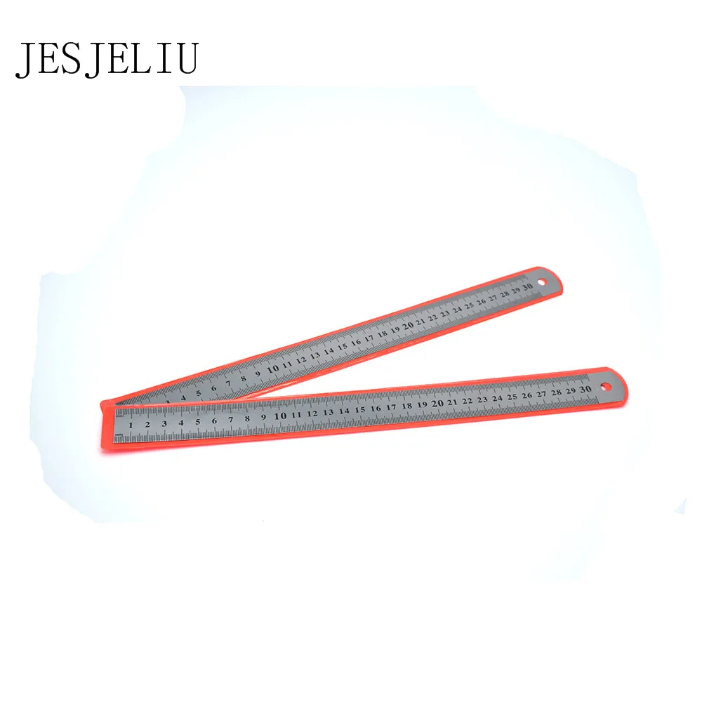 

Free Shipping 30 cm Stainless Steel Measuring Straight Ruler Metric Silver Double Side Tool Office School Supplies Stationery