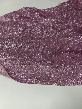 

Hot selling glued glitter sequins lace fabric Sat-11.2203 African French net tulle Lace Fabric for party