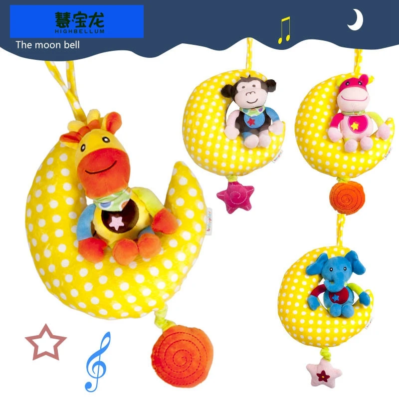 Hot Soft Animals Moon Activity Baby Bed Pram Hanging Musical Toys Rattle Baby Stroller Toy Infant 3