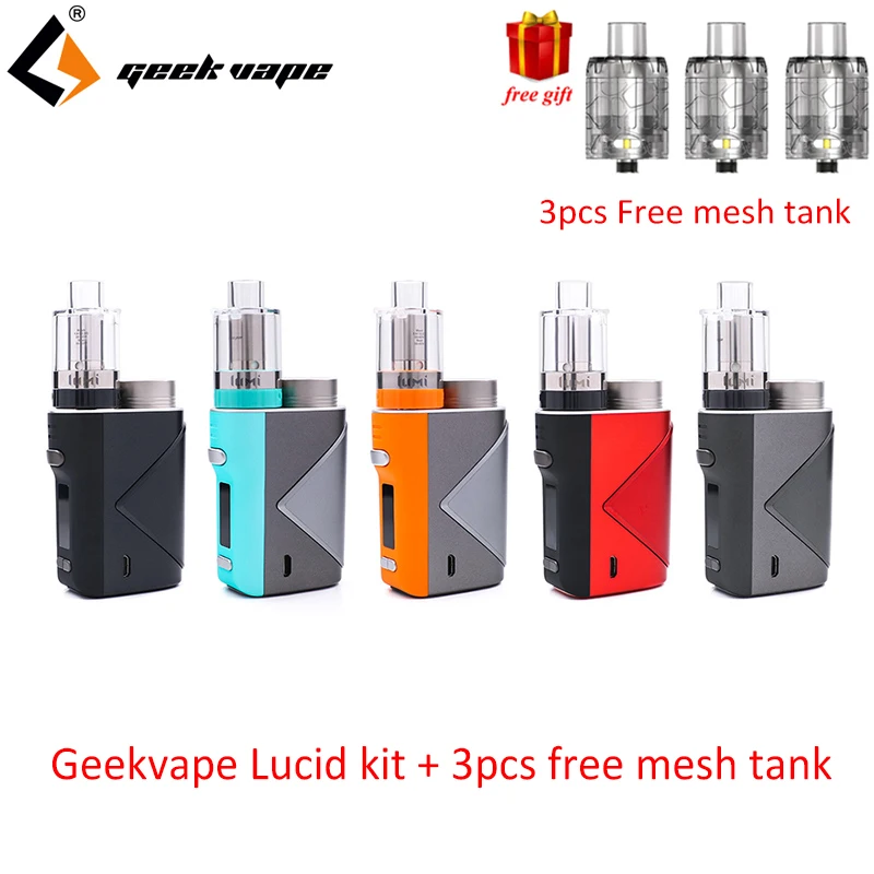 

Newest Geekvape Lucid Starter Kit Max 80W by Advance AS chipset with 2/4ml mesh coil Lumi Tank Best Flavor E cigarette Vape kits