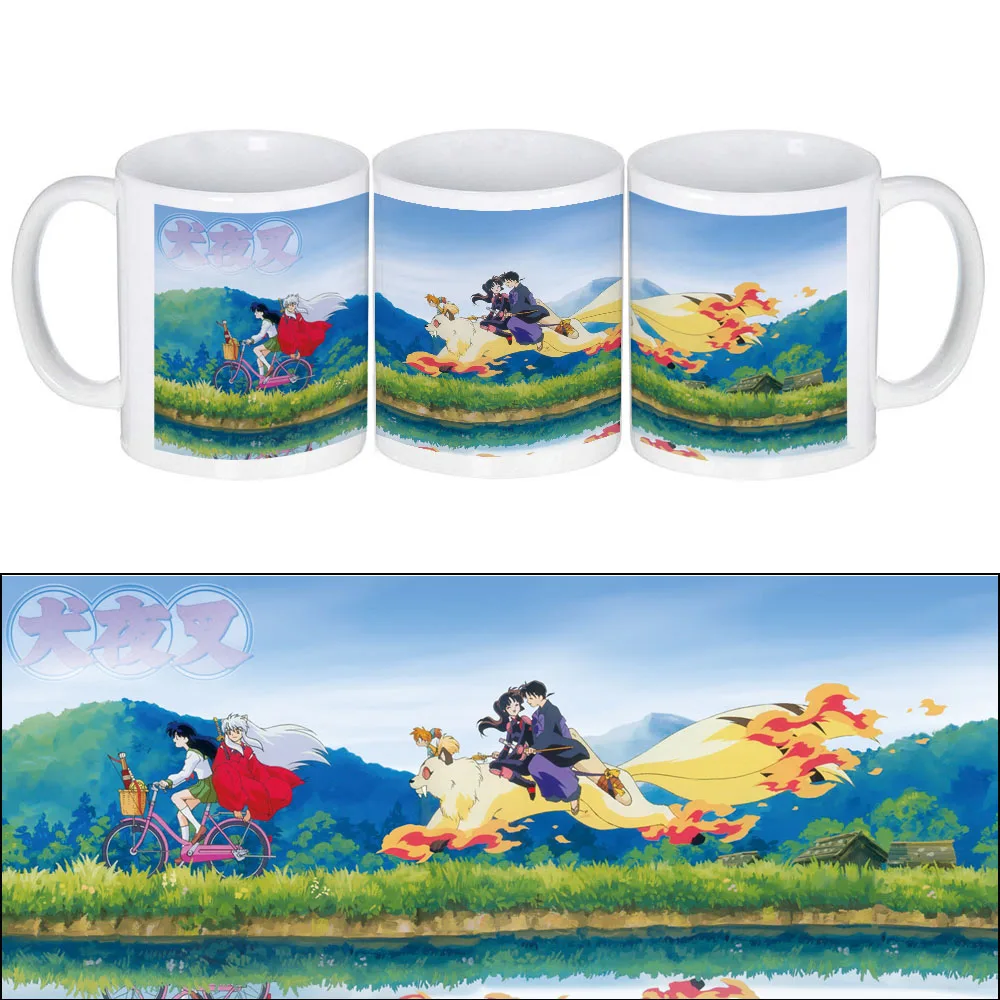 

Coffee Cup Anime Inuyasha Kagome Miroku Sango All Figures Printing Ceramic Mug Milk Cup