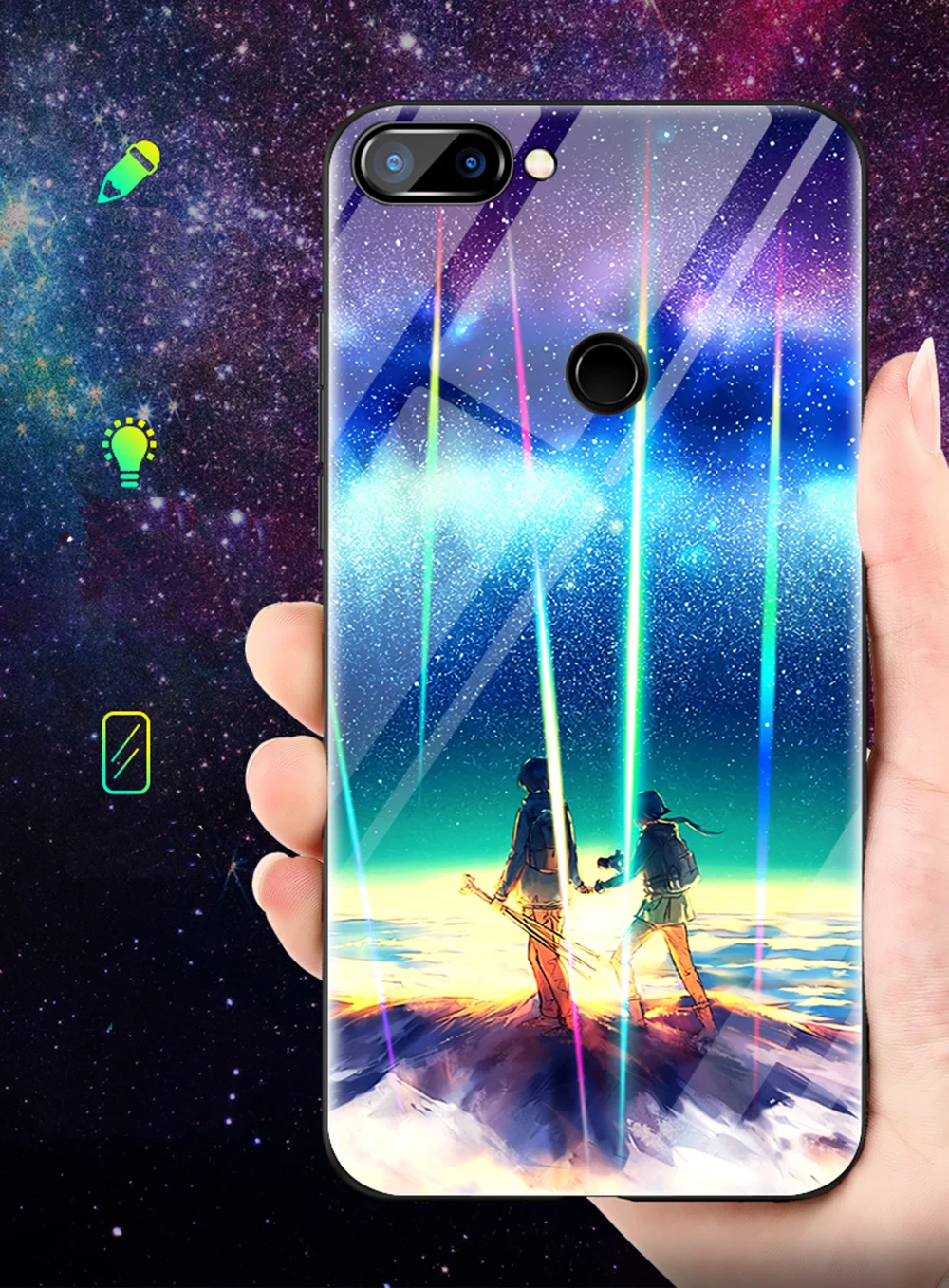 Tempered Glass Luminous Case For Xiaomi Mi 8 Lite Case on MI8 Lite Case Soft TPU Bumper Phone Cases For Xiaomi Mi 8 Lite Mi8Lite (5)